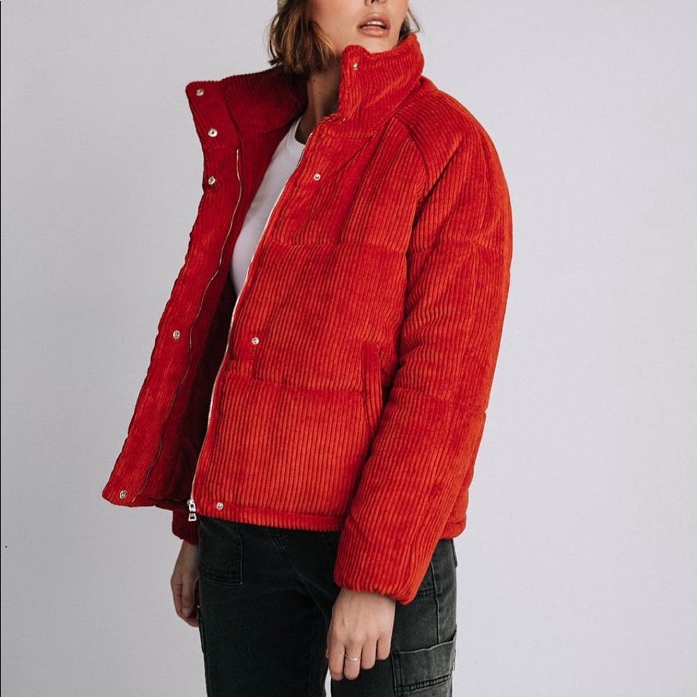 CLAD AND CLOTH CORDUROY PUFFER JACKET